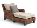 Lettino prendisole - Rattan-Tessuto - 183x85x88 cm - Marrone scuro-Beige - Stile tradizionale