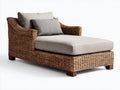 Lettino prendisole - Rattan-Tessuto - 185x90x84 cm - Marrone-Grigio chiaro - Stile contemporaneo