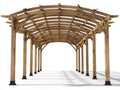 Pergola da giardino - Legno - 900x400x320 cm - Marrone naturale - Stile rustico ad arco