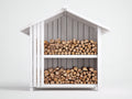 Portalegna - Legno - 146x74x184 cm - Bianco - Stile nordico