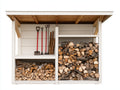 Portalegna - Legno - 246x94x188 cm - Bianco-Naturale - Stile contemporaneo