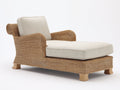 Lettino prendisole - Rattan-Tessuto - 190x88x89 cm - Naturale-Crema - Stile classico