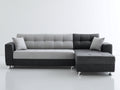 Divano angolare - Tessuto - 256x168x84 cm - Grigio chiaro-Grigio antracite - Stile minimalista