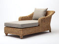 Lettino prendisole - Rattan-Tessuto - 184x91x88 cm - Naturale-Beige - Stile mediterraneo