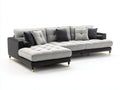 Divano angolare - Tessuto-Legno - 296x186x88 cm - Grigio chiaro-Grigio antracite - Stile elegante contemporaneo