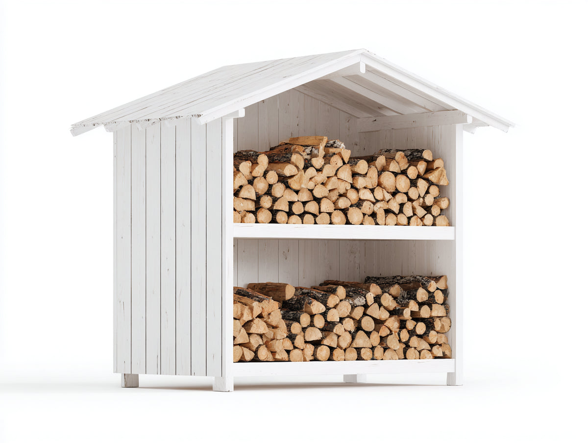 Portalegna - Legno - 172x82x171 cm - Bianco - Stile classico
