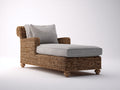 Lettino prendisole - Rattan-Tessuto - 181x88x86 cm - Marrone-Grigio chiaro - Stile rustico elegante