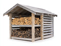 Portalegna - Legno - 202x118x184 cm - Naturale-Grigio - Stile rustico