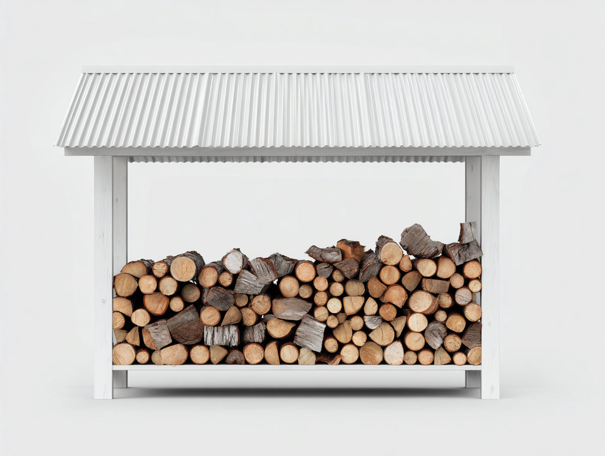 Portalegna - Legno - 202x78x170 cm - Bianco - Stile moderno